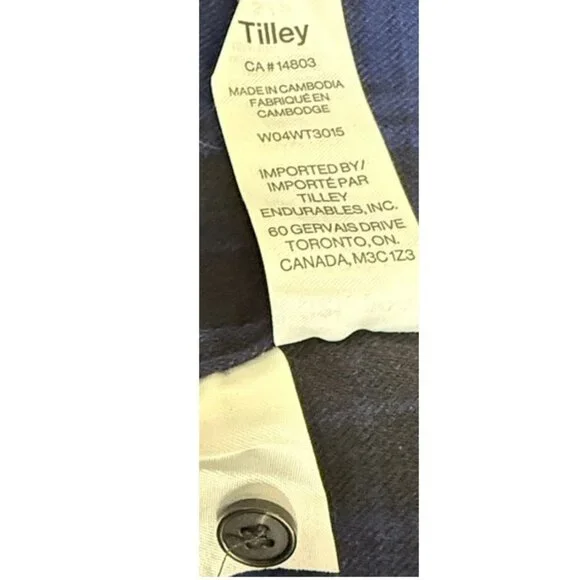Tilley Women’s Blue Plaid Flannel Shirt S Classic Fit Cotton Button Up Soft - Picture 10 of 11